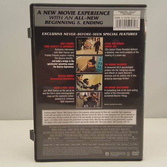THE BOURNE IDENTITY DVD Widescreen 2007 USED - Picture 2 of 9